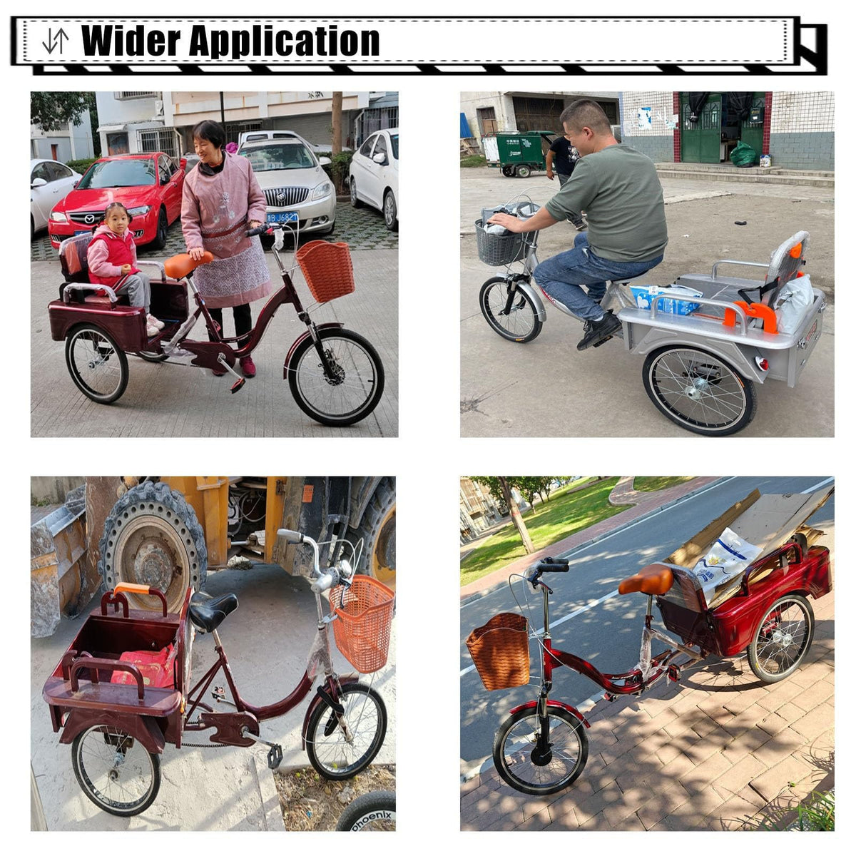 20 Inch 3-Wheel Electric Tricycle with Front Basket & Cargo Carrier E457637