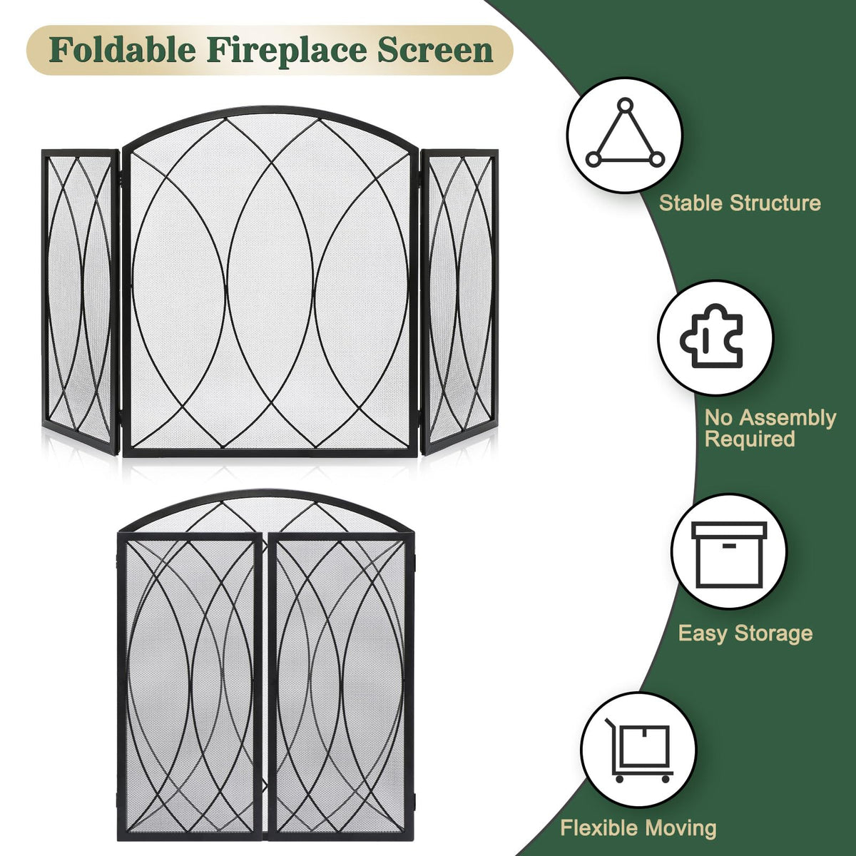 Wrought Iron Fireplace Screen T804015
