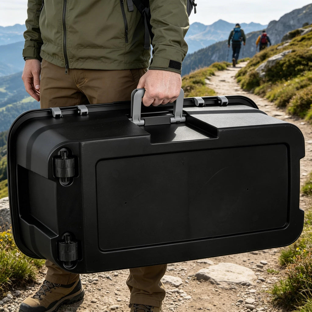 22 Gallon Black Wheeled Plastic Storage Trunk V967645