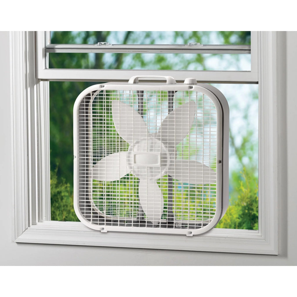 20" Classic Box Fan with Weather-Resistant Motor, 3 Speeds, 22.5" H (White) X249