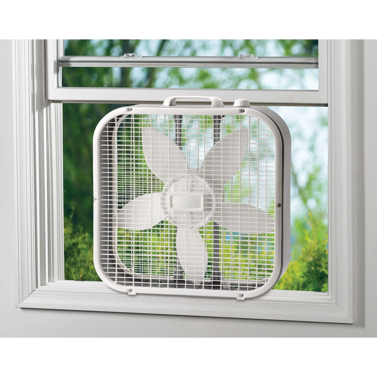20" Classic Box Fan with Weather-Resistant Motor, 3 Speeds, 22.5" H (White) X249