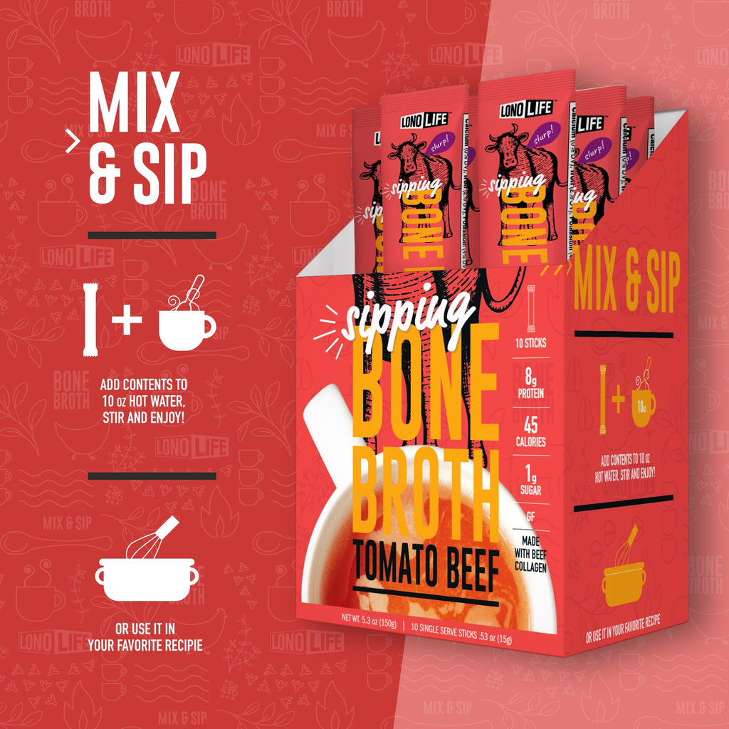 Tomato Beef Bone Broth Packets 10 Pack Z2530