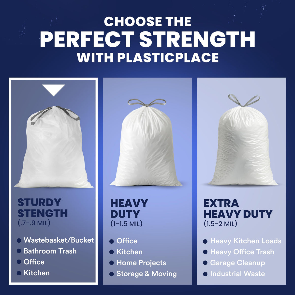 4 Gallon White Drawstring Trash Bags, 200 Count K828