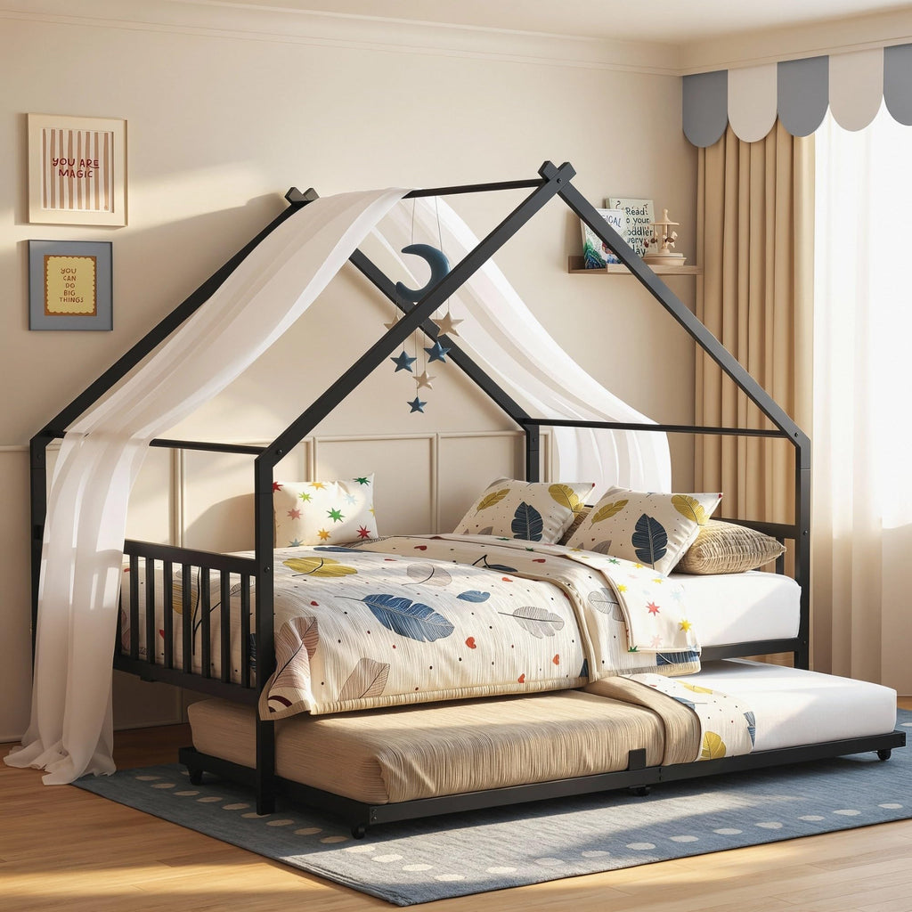 Black Daybed with Trundle C307
