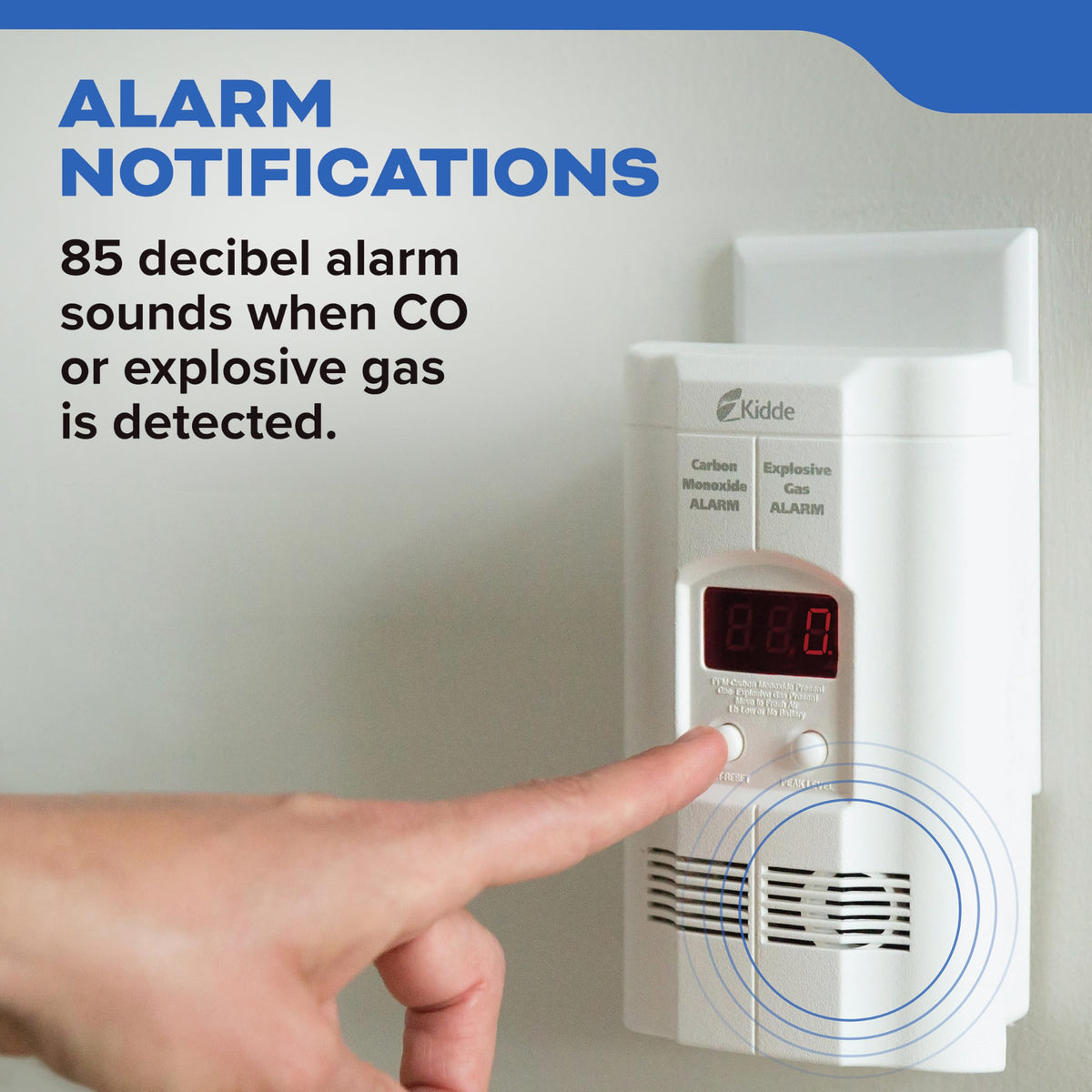 Carbon Monoxide & Explosive Gas Detector, Plug-in with Battery Backup R51080
