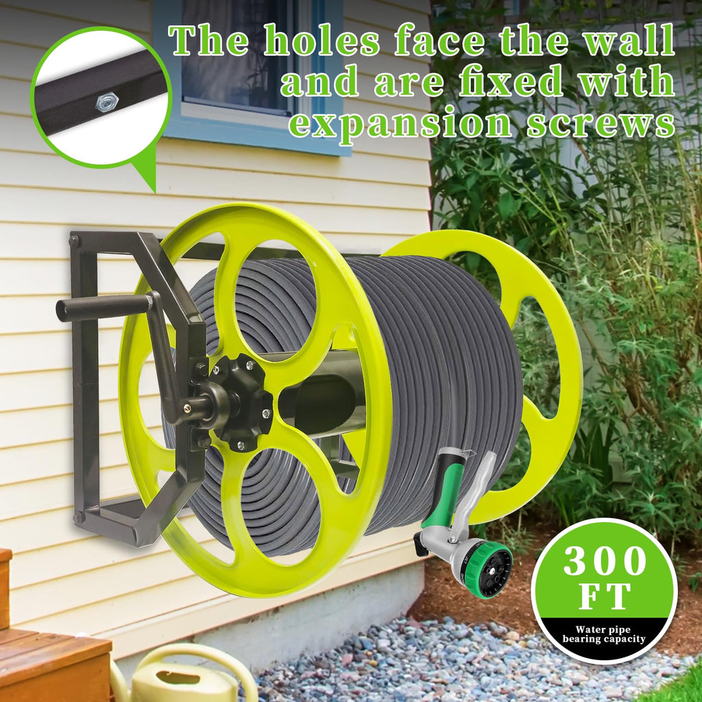Wall/Floor Mount Garden Hose Reel with Crank N790720