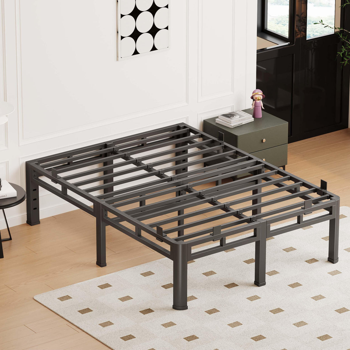 Queen 18 Inch Tall Metal Platform Bed Frame W3265