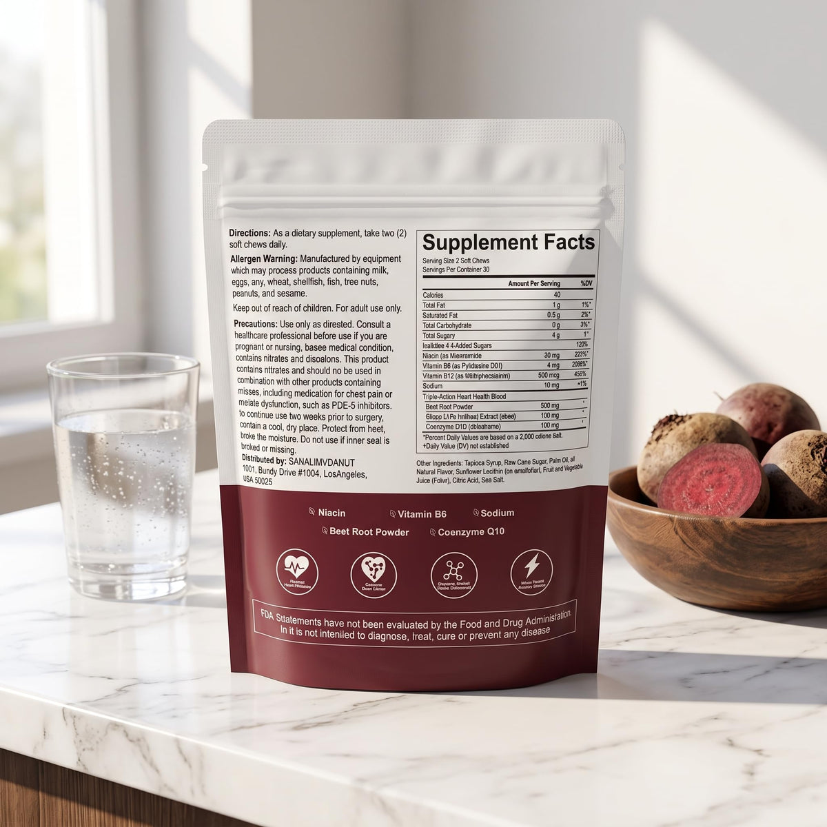 Beet Root Chews 500mg 60 Chews W567