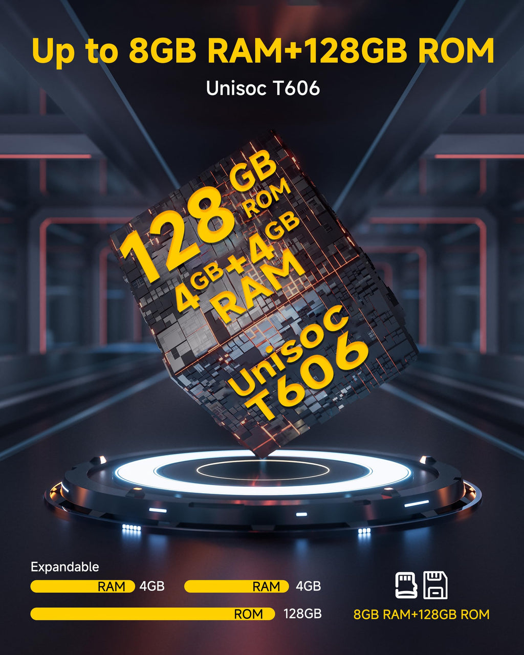 Unlocked Smartphone 8GB+128GB 6.75" 90Hz Android 14 50MP Camera 6000mAh White L3175
