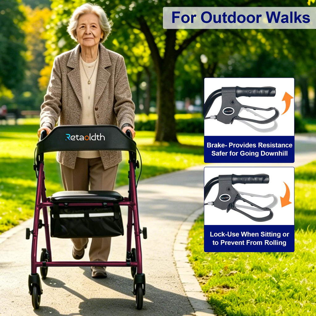 Foldable Rollator Walker with Seat R79224