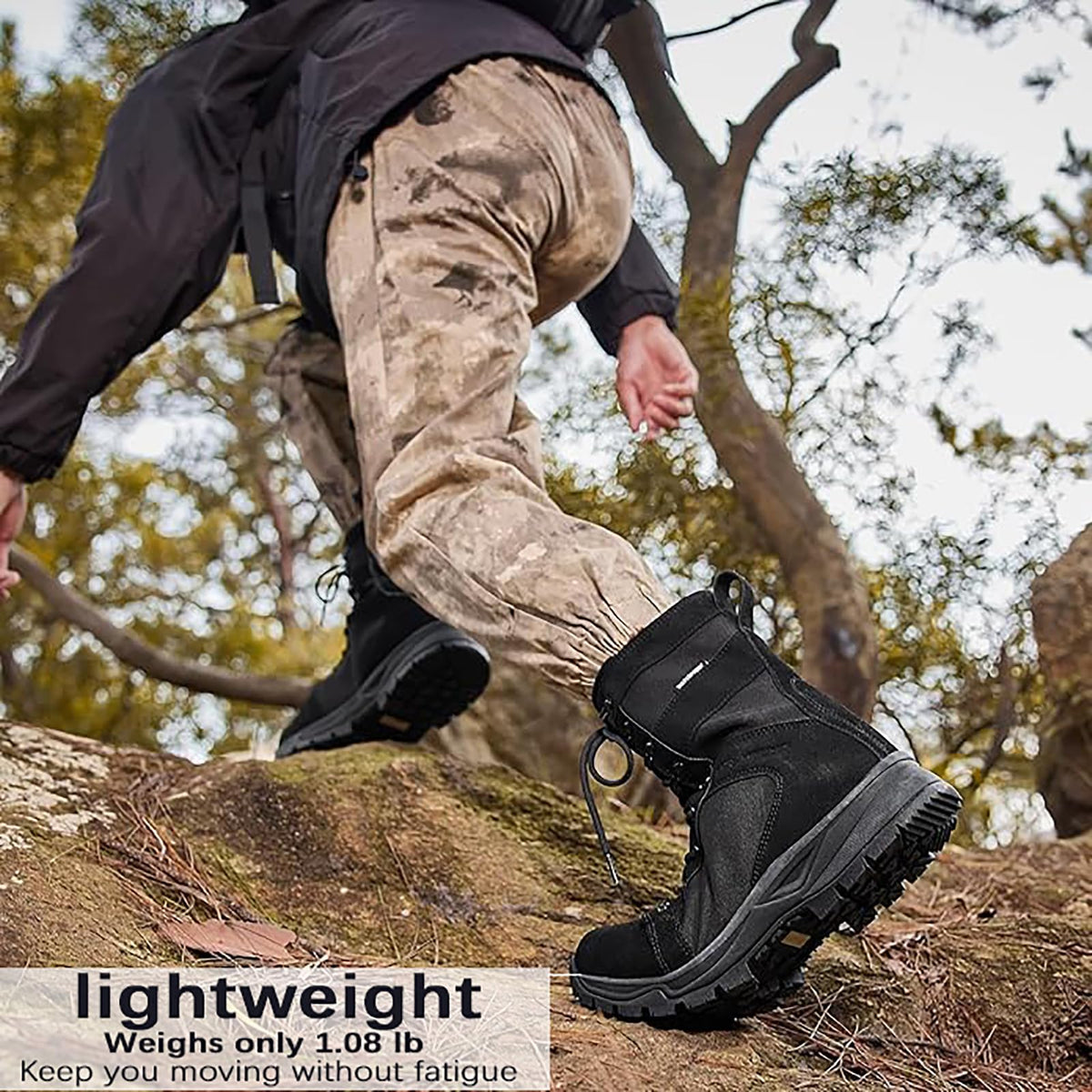 Men's Waterproof Non-Slip Suede 8 inch Tactical Boots K226395