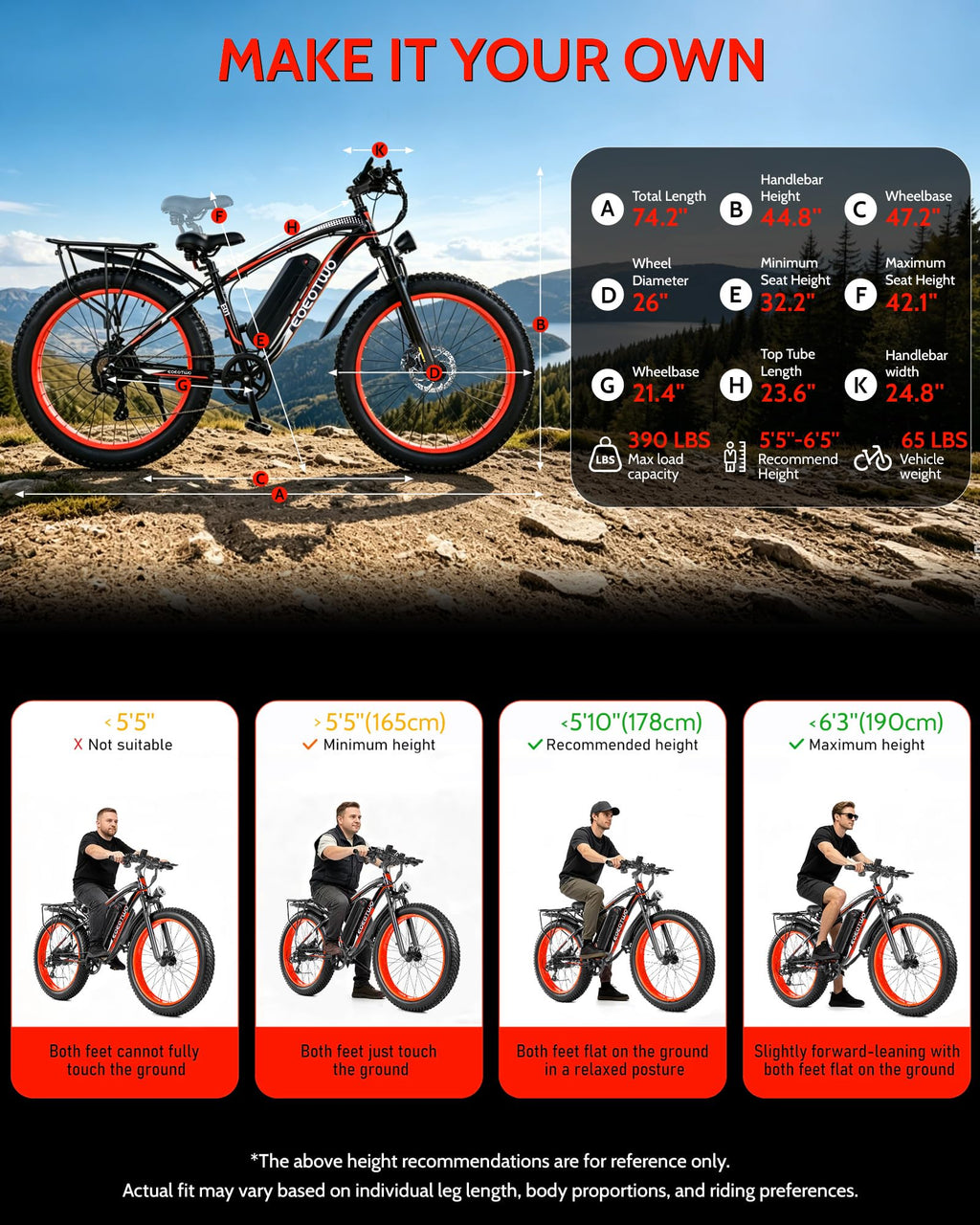 26" Fat Tire Electric Bike Q35542