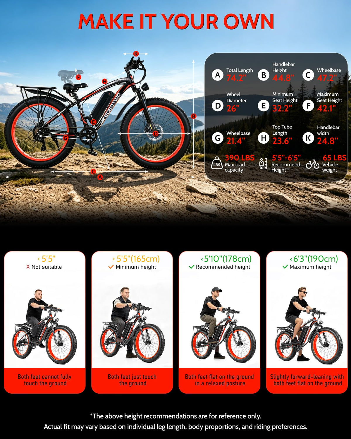 26" Fat Tire Electric Bike Q35542