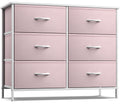 Pink 6 Drawer Fabric Dresser C31068