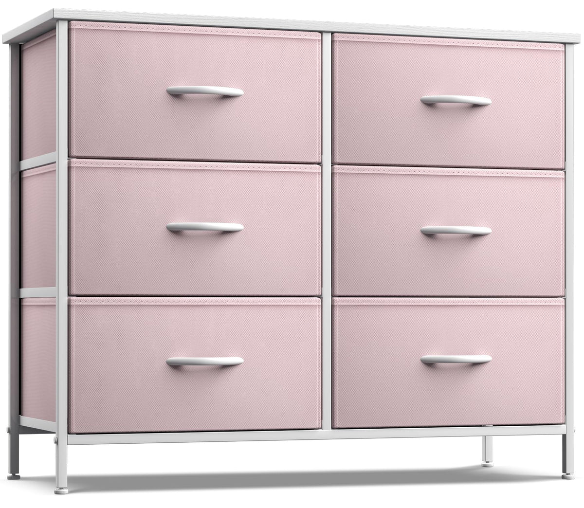Pink 6 Drawer Fabric Dresser C31068