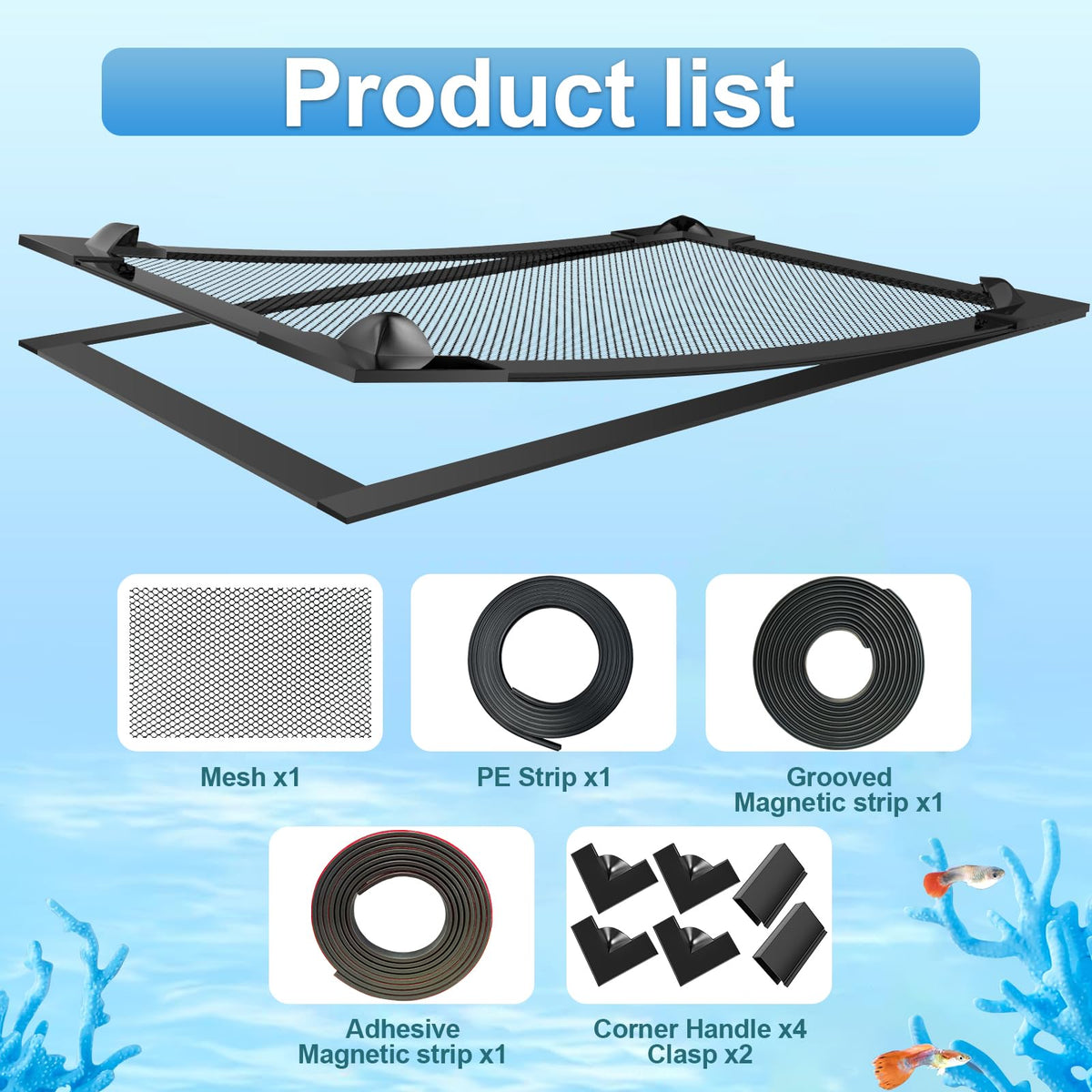 Magnetic Mesh Aquarium Cover W1291