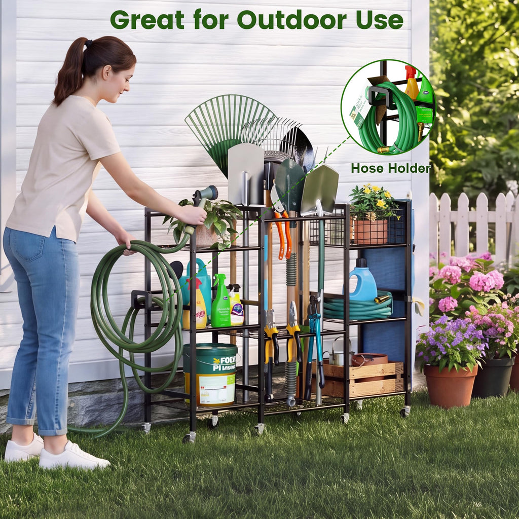 3-Sided Garden Tool Organizer with Wheels Q504658