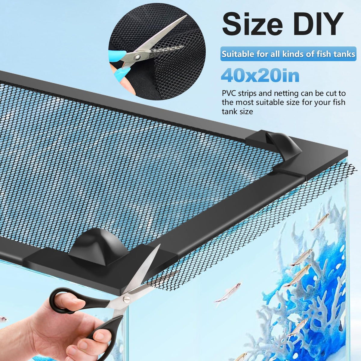 Magnetic Mesh Aquarium Cover W1291