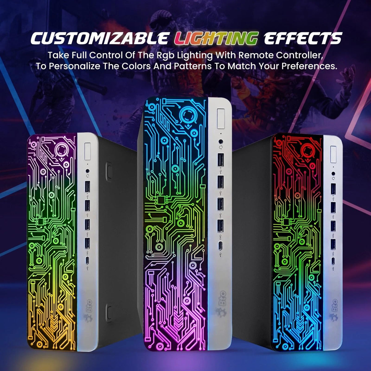 RGB Gaming Desktop PC Intel i5 16GB DDR4 512GB SSD GeForce GT 1030 V1194