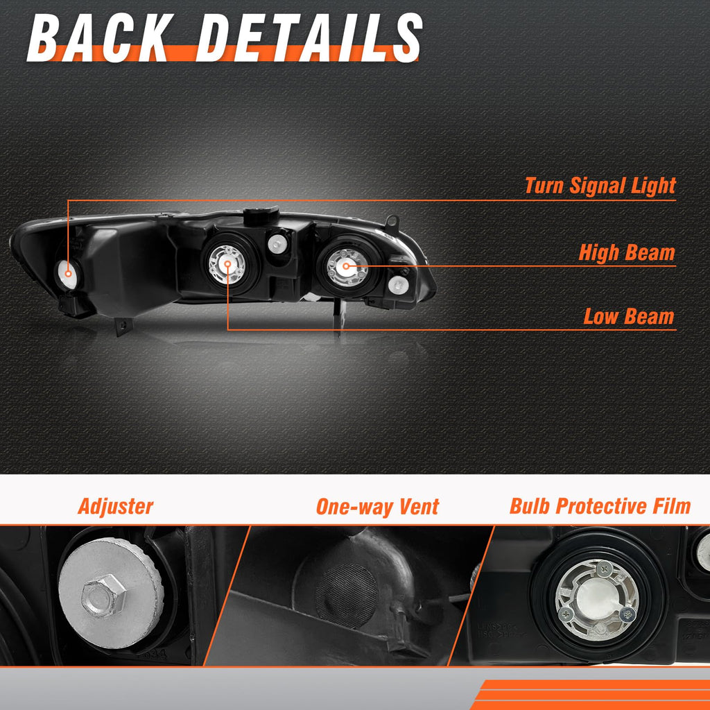 Chrome Headlights Assembly Pair F4018