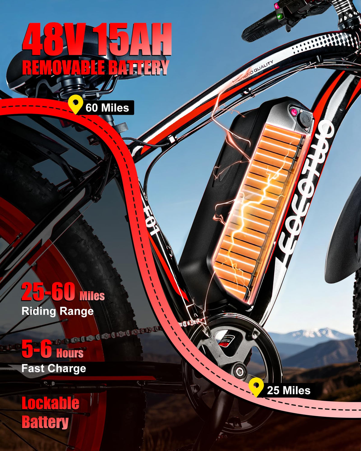 26" Fat Tire Electric Bike Q35542