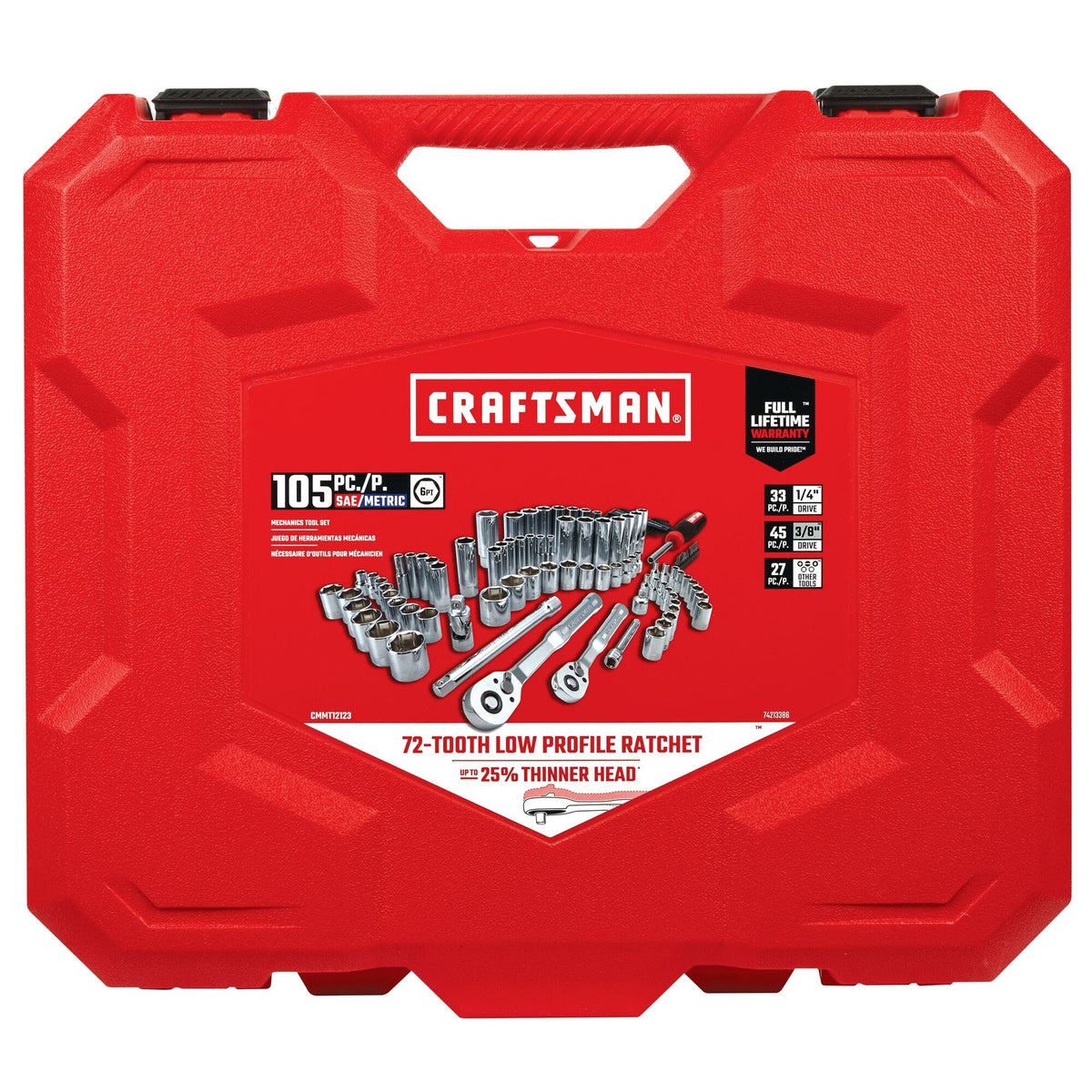 105 Pcs Standard and Metric Mechanics Tool Set with Case Y2635