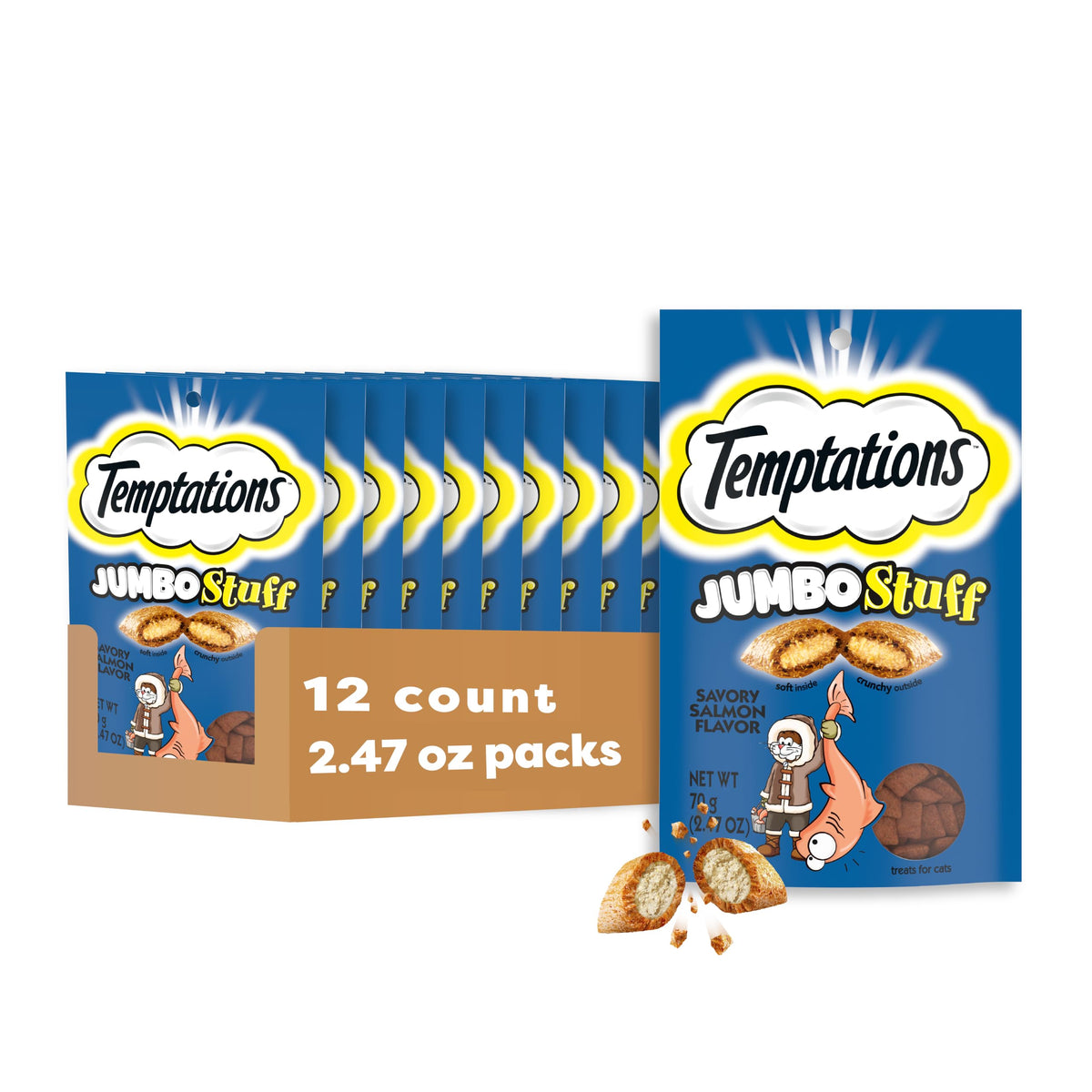 Salmon Crunchy & Soft Cat Treats 2.5 oz 12 Pack R860176
