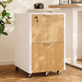 2 Drawer Wooden Mobile File Cabinet with Lock P6247