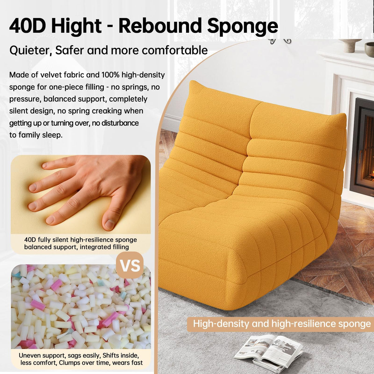 Giant Bean Bag Chair with Memory Foam U128
