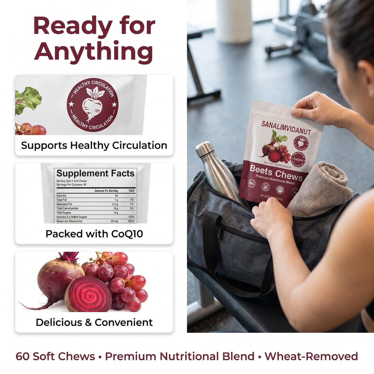 Beet Root Chews 500mg 60 Chews W567