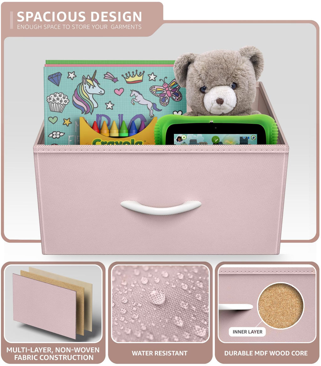 Pink 6 Drawer Fabric Dresser C31068