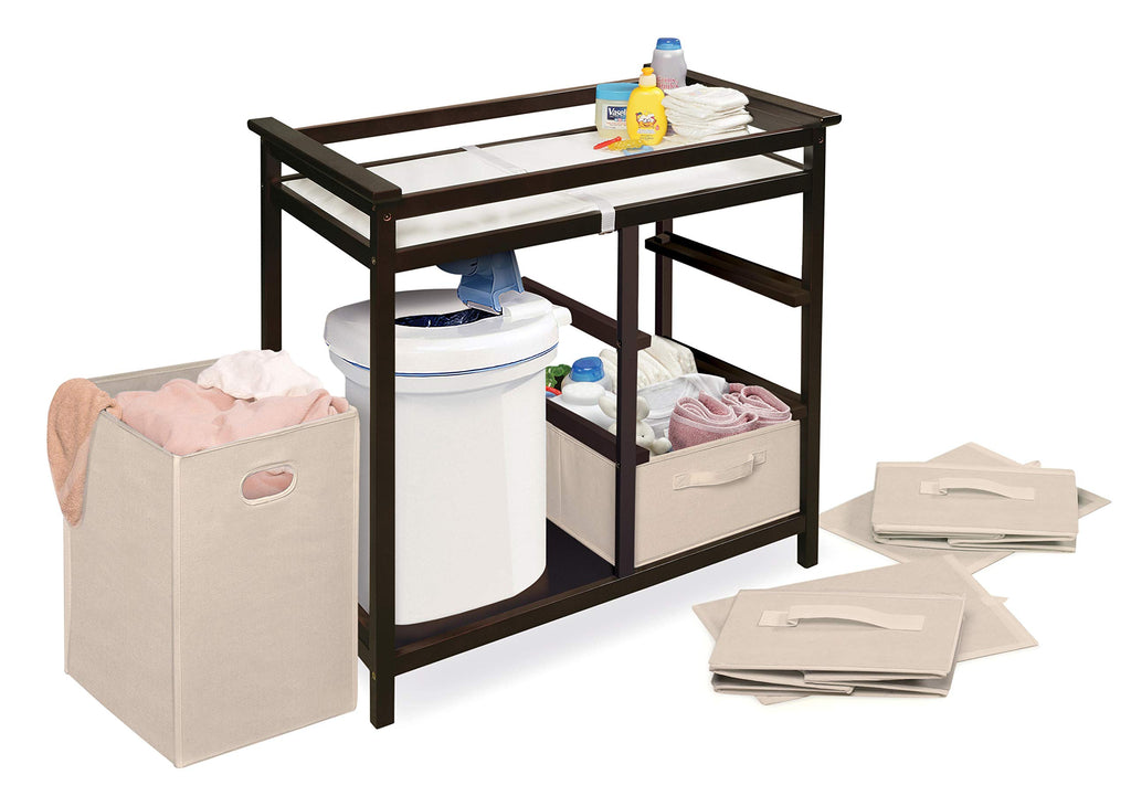 Baby Changing Table with Laundry Hamper and 3 Storage Drawers B89970