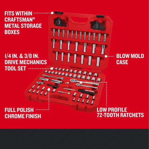 105 Pcs Standard and Metric Mechanics Tool Set with Case Y2635
