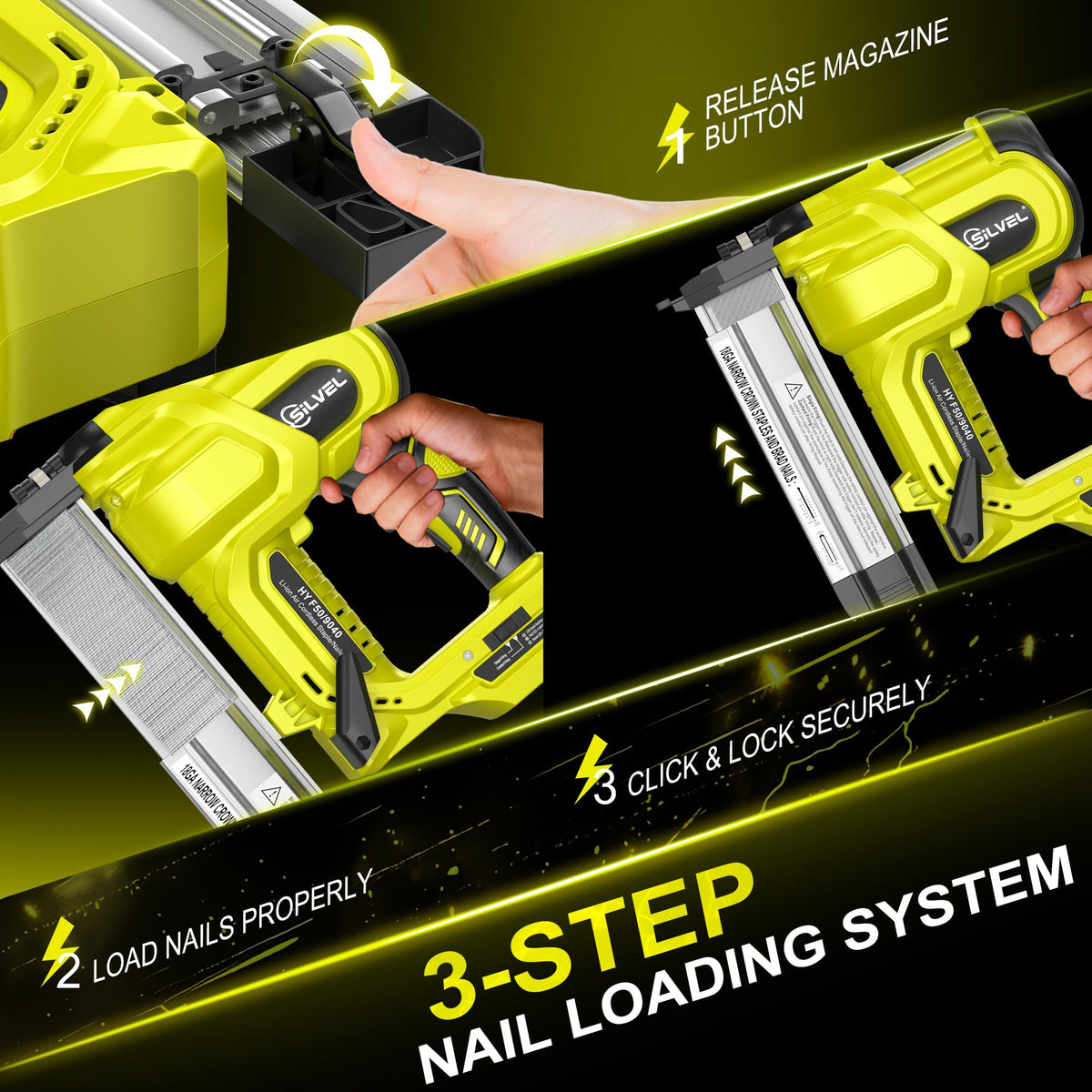 2" Cordless Brad Nailer, 2-in-1 21V Electric Brad Nailer with Battery J85140