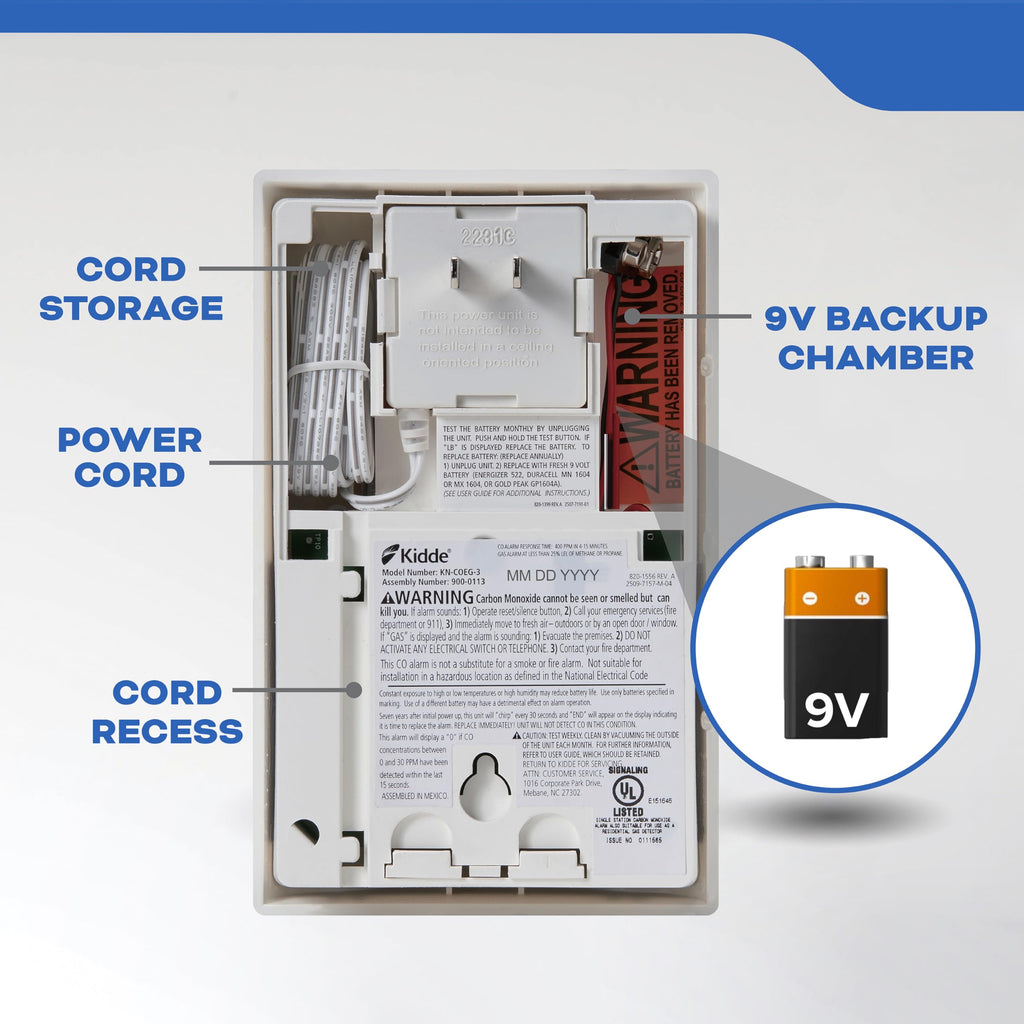 Carbon Monoxide & Explosive Gas Detector, Plug-in with Battery Backup R51080