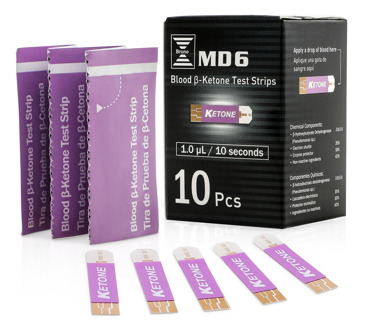 10 Ketone Test Strips Pack of 3 E648