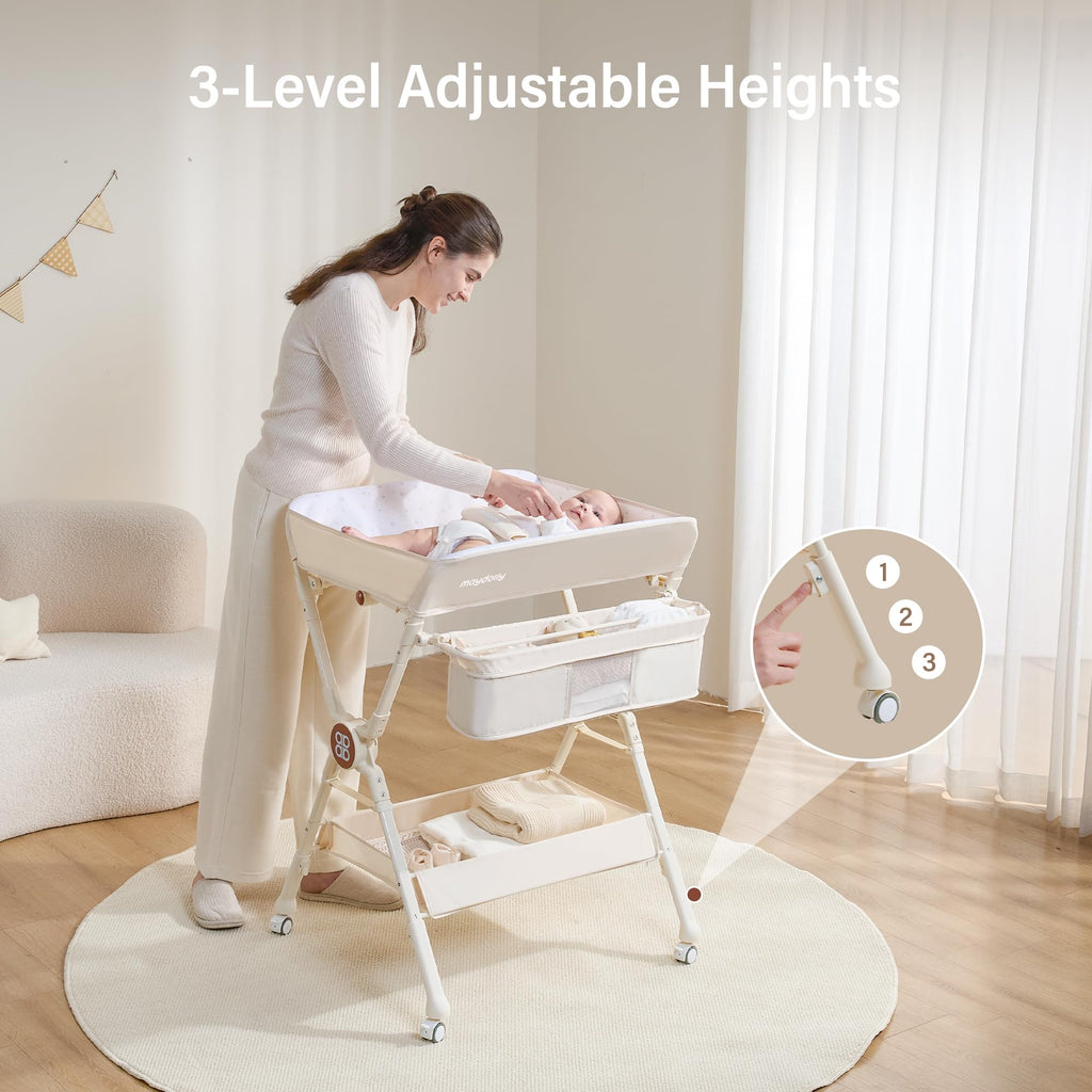 Portable Foldable Baby Changing Table on Wheels N651479