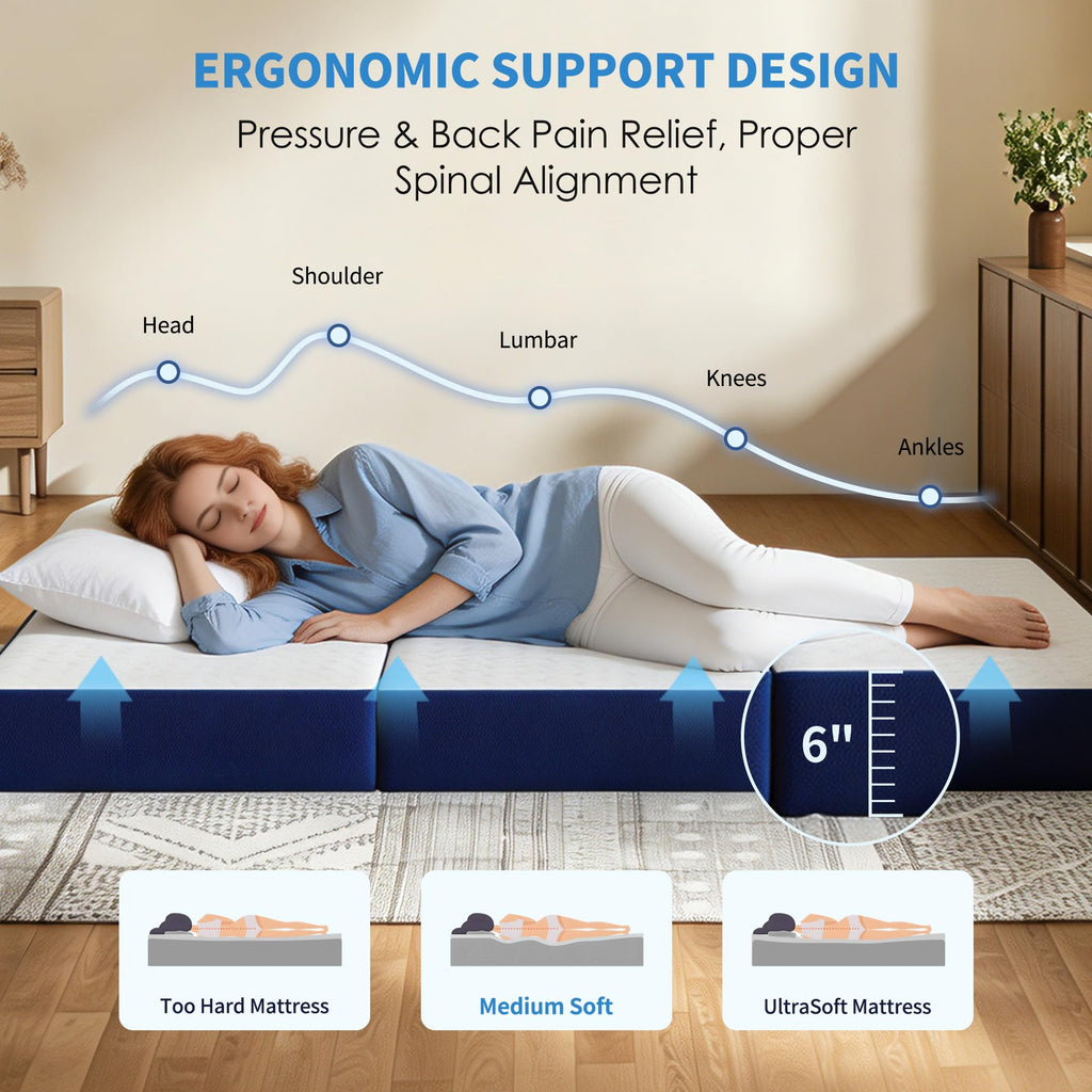 Queen 6 Inch Foldable Gel Memory Foam Mattress W607183