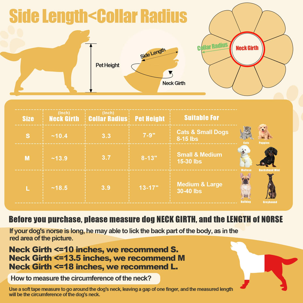 Soft Dog Cone for Dogs and Cats, Adjustable Dog Collar Alternative I75849
