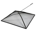 32In Square Heavy Duty Fire Pit Screen Cover with Handle and Poker Black N184026