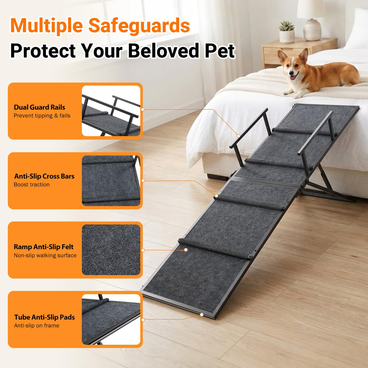 63" Foldable Metal Dog Ramp O699699