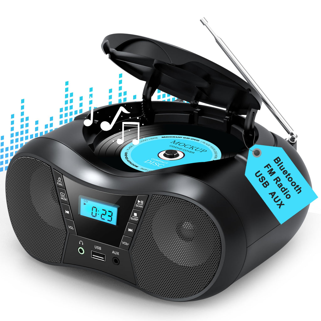 Portable Boombox CD Player with Bluetooth I187
