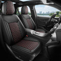 Black and Red Thick Nappa Leather Car Seat Covers Set of 2 Z234951