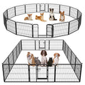 16 Panel 24 Inch Black Metal Dog Playpen Q257