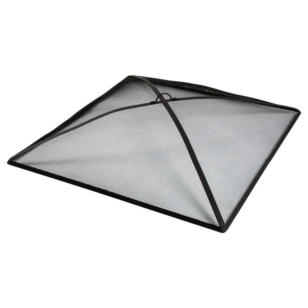 32In Square Heavy Duty Fire Pit Screen Cover with Handle and Poker Black N184026