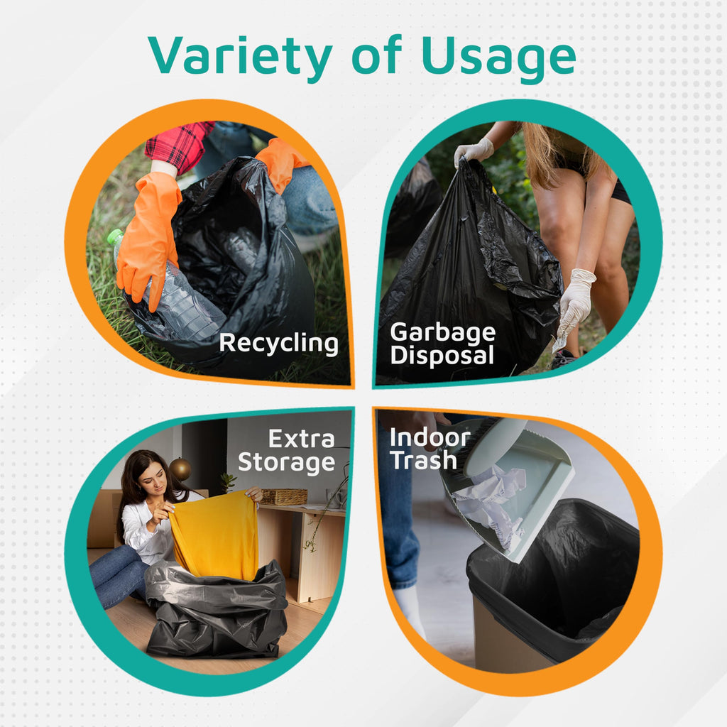 Heavy Duty Black 40-45 Gallon Trash Bags 100-Count O58326