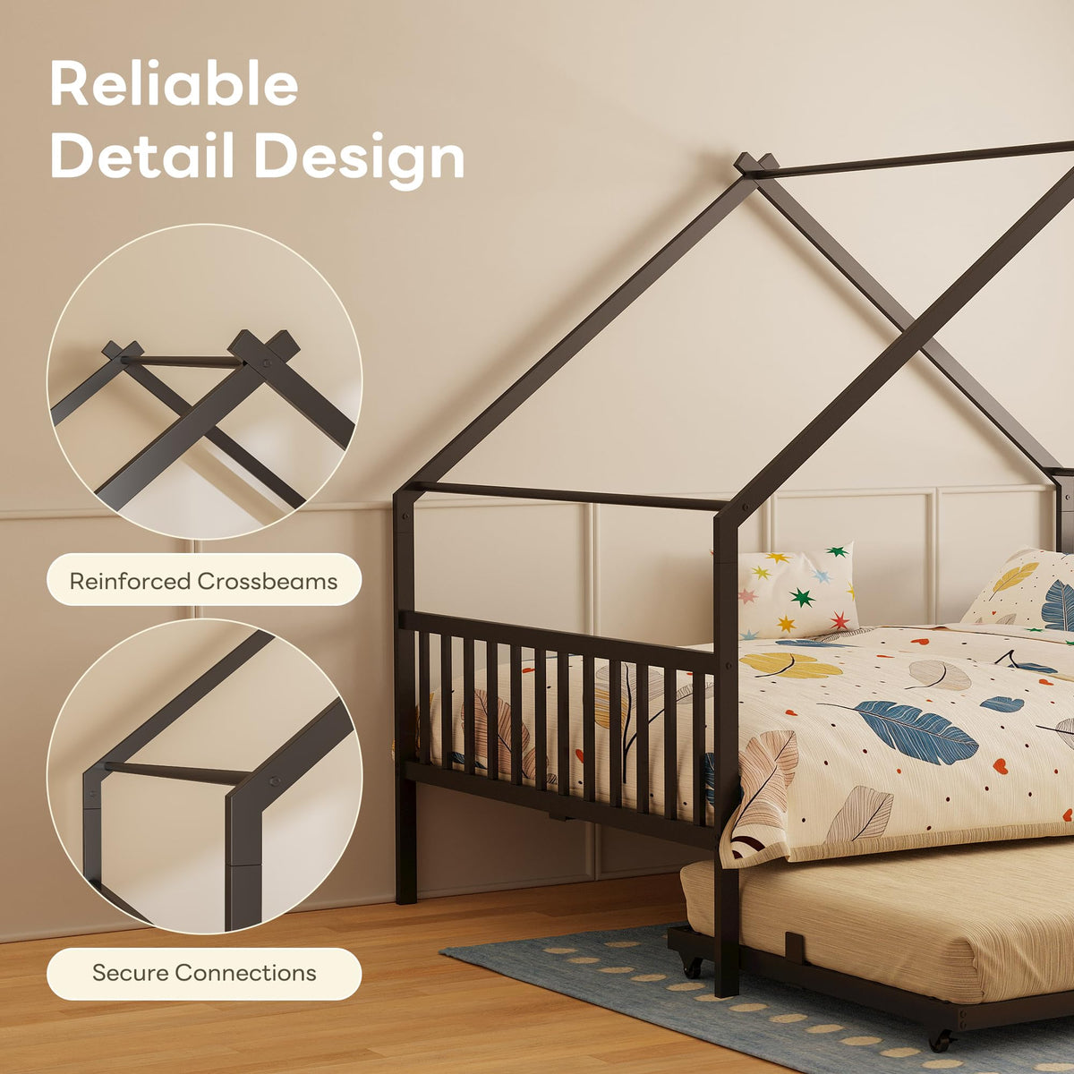Black Daybed with Trundle C307