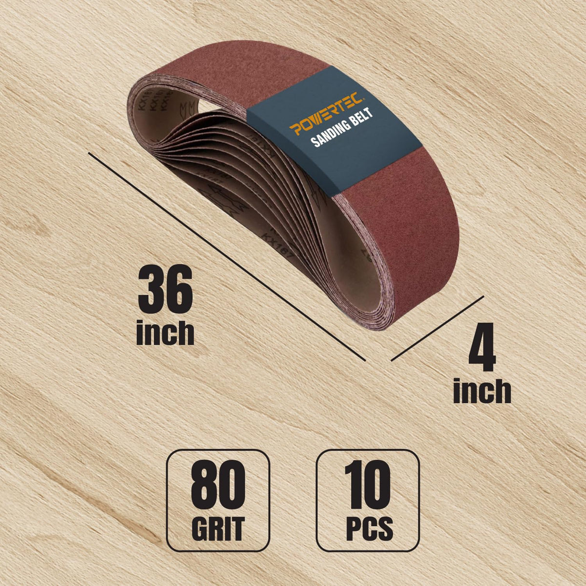 4x36 Inch 80 Grit Aluminum Oxide Sanding Belts C6821