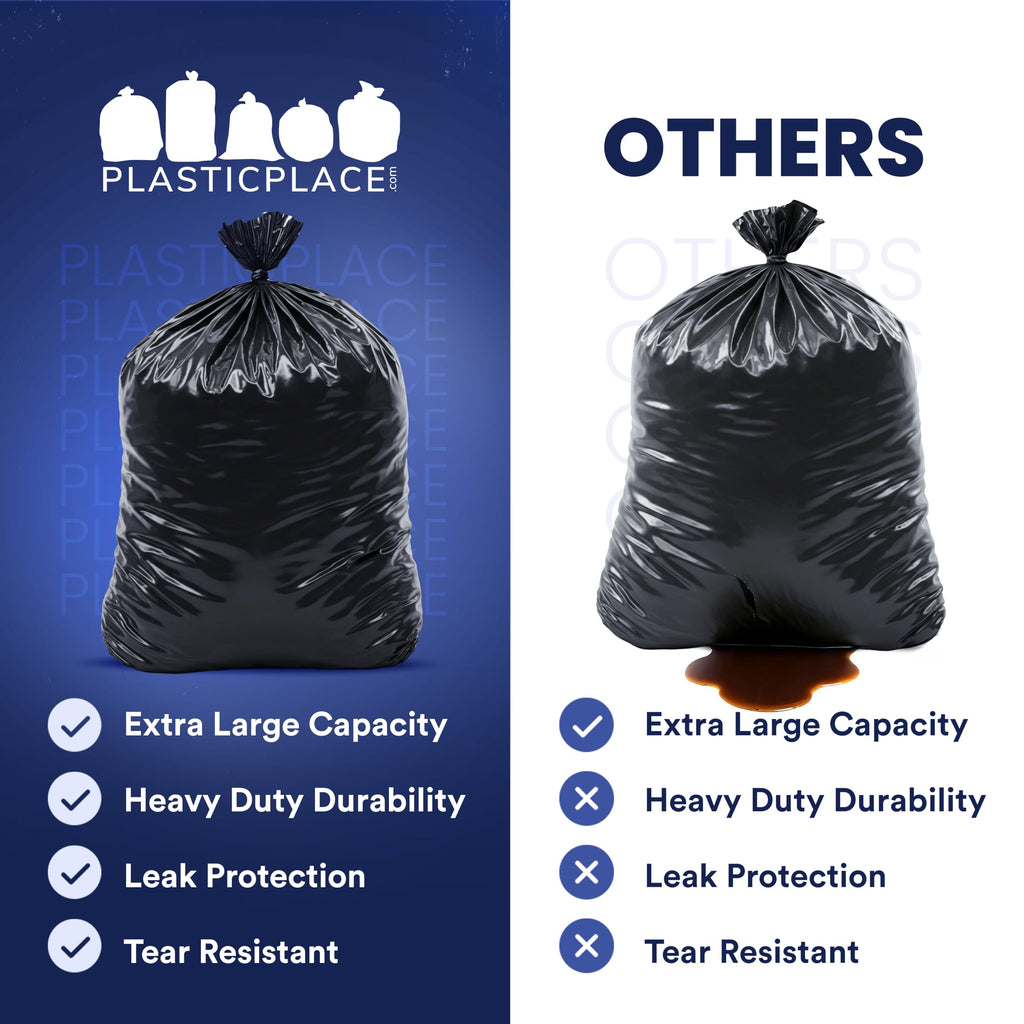 65 Gallon Black Heavy Duty Trash Bags 25 Count A82274