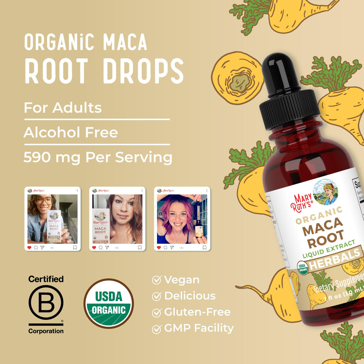 USDA Organic Maca Root Liquid Drops K216154